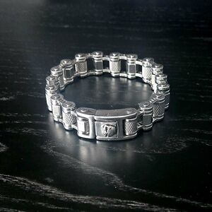 Mens Stainless Steel Bike Chain Braclet